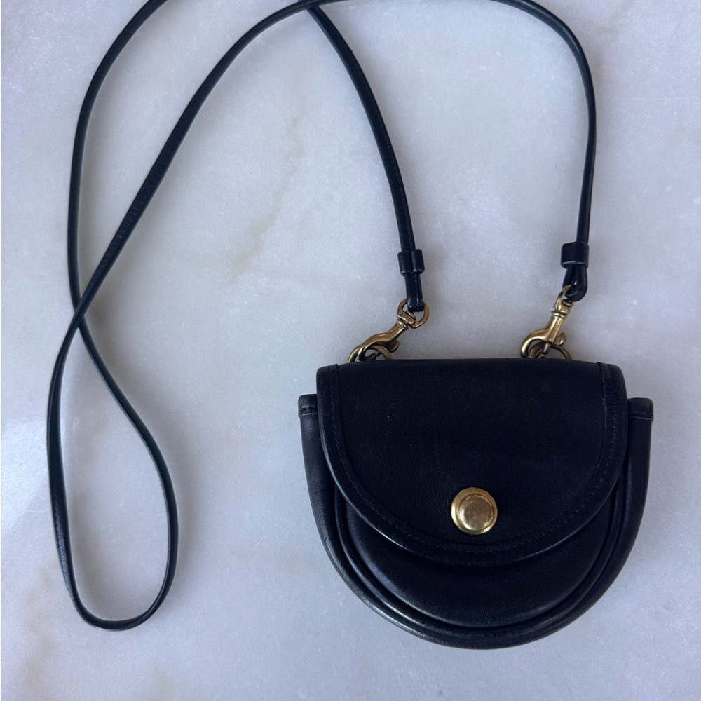 Vintage 1980’s Coach Black Leather Mini Belt Bag